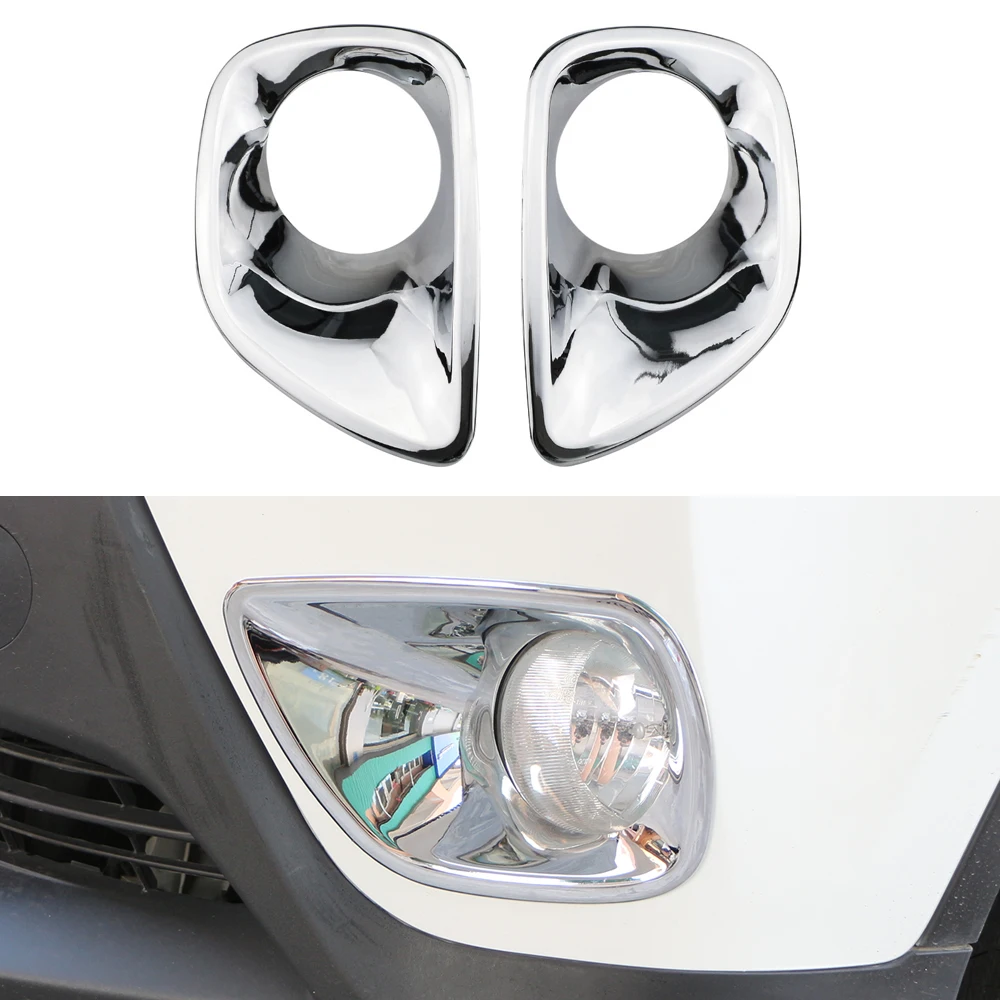 

Car Front Rear Tail Bumper Fog Light Cover Lamp Trim Frame Bezel Decoration Mirror Chrome Fit for Toyota RAV4 2013 2014 2015
