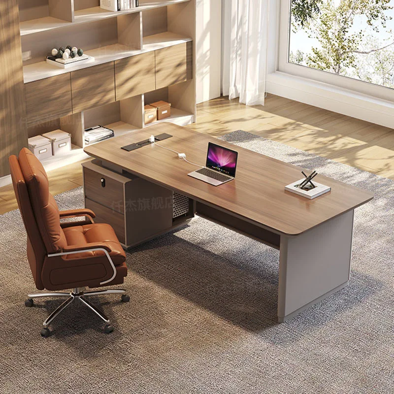 

Современный деревянный офисный стол для руководителя с отделениями для хранения, компьютерный стол, мебель для офиса и салона