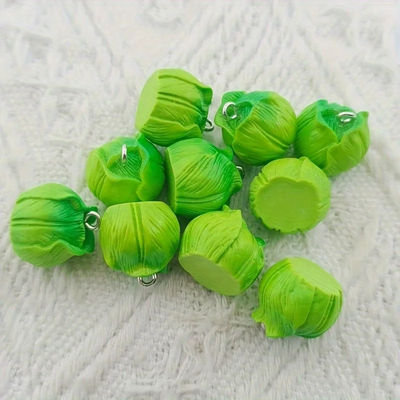 10pcs resin 3D vegetable pendant, DIY jewelry making earrings, keychain accessories