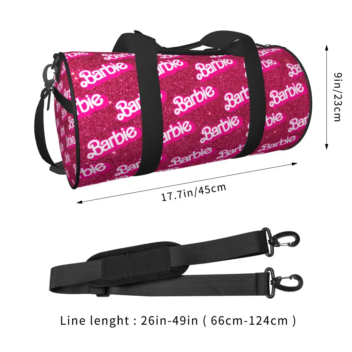 Sacs de sport durables pour femmes Barbie, sac de sport rose, sac à dos imperméable, yoga, fitness, sports de plein air, voyage de nuit