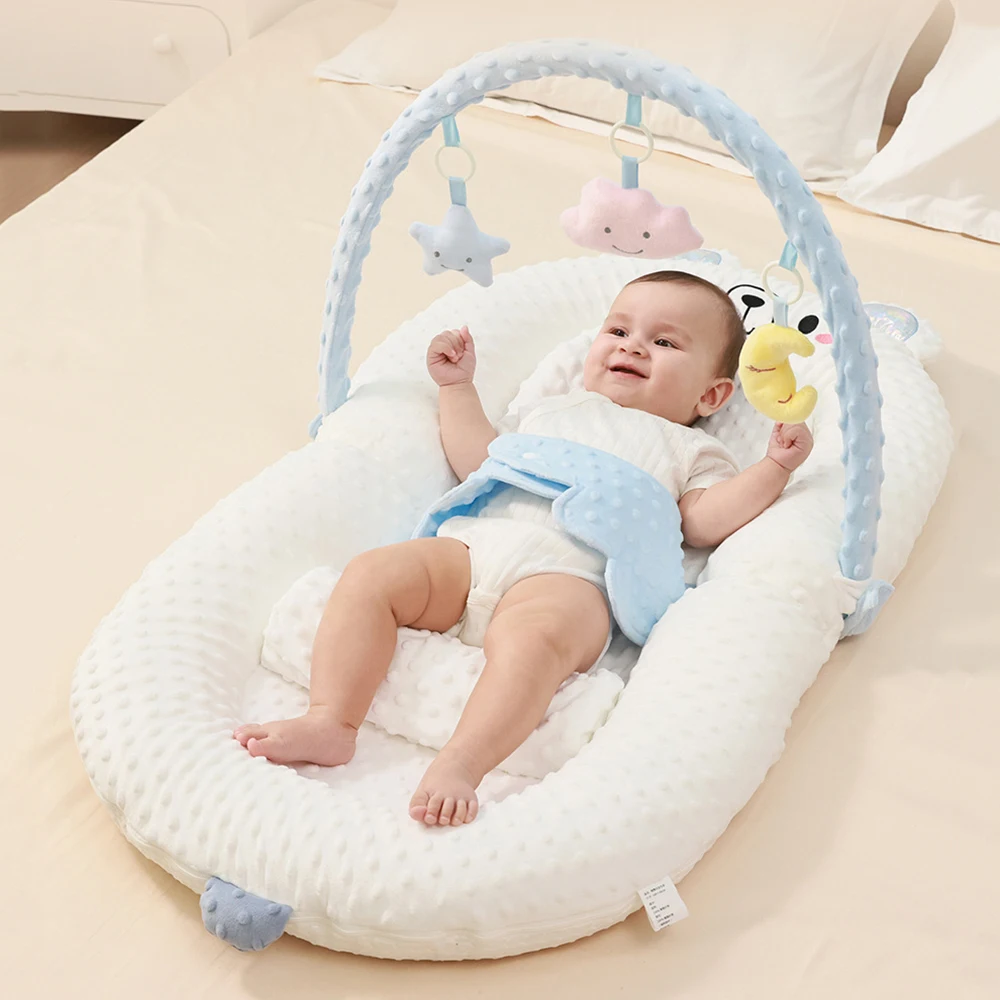 

Детское гнездо для спиния, портативная хлопковая детская кроватка с защитой от давления, милая детская спальная кровать для новорожденных с защитой от прыжков