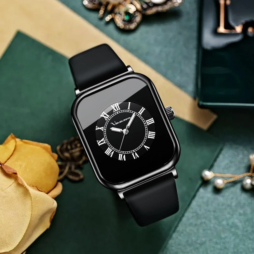 

VA VA VOOM 2392 Business Leisure Waterproof Silicone Strap Women's Watch Temperament Quartz Watches for Women Relogio Feminino