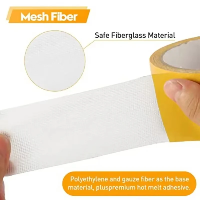 Super Sticky High Viscosity Mesh Double Sided Tape Heavy Duty Carpet Tape for Wall Floor Leather Fixing Home Improvement