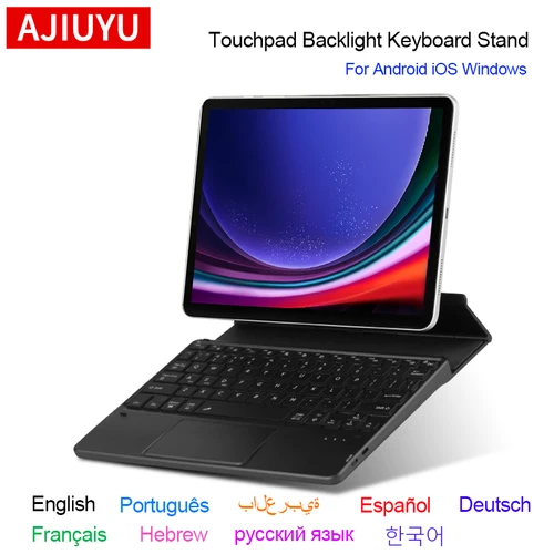 AJIUYU teclado táctil inalámbrico con retroiluminación para tableta Samsung Galaxy Tab S9 FE SM-X510 X516B 10,9 ""A9 + S7 S8 A8 S6 Lite