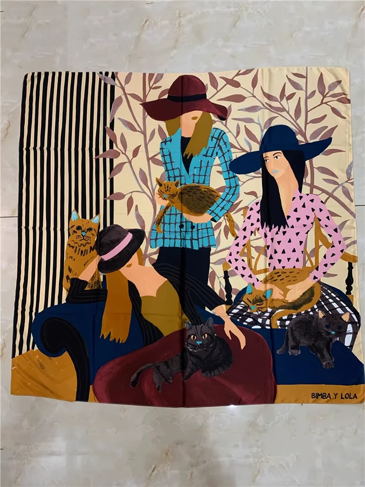 Selendang Bunga Ele n, Handuk Pantai, Tersedia Empat Warna, Bahan Sutra Multi-Fungsi, Aksesori Wanita