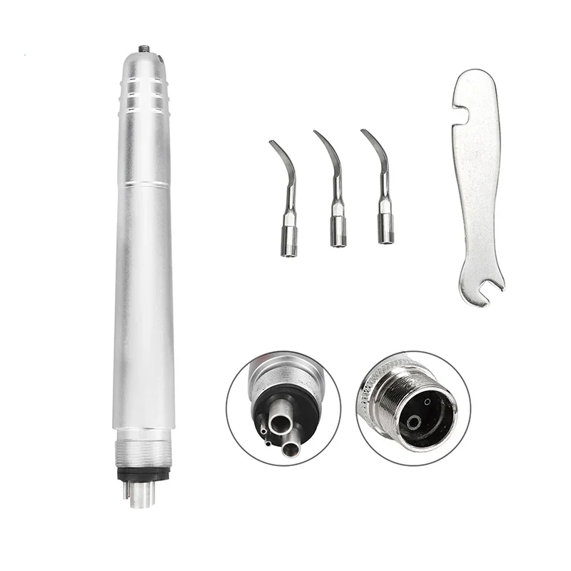 2/4 หลุมทันตกรรม Ultrasonic Air Scaler นิวเมติก Scaler Handpiece ทําความสะอาดฟันไวท์เทนนิ่งทําความสะอาดทันตกรรมอุปกรณ์ 3 เคล็ดลับ