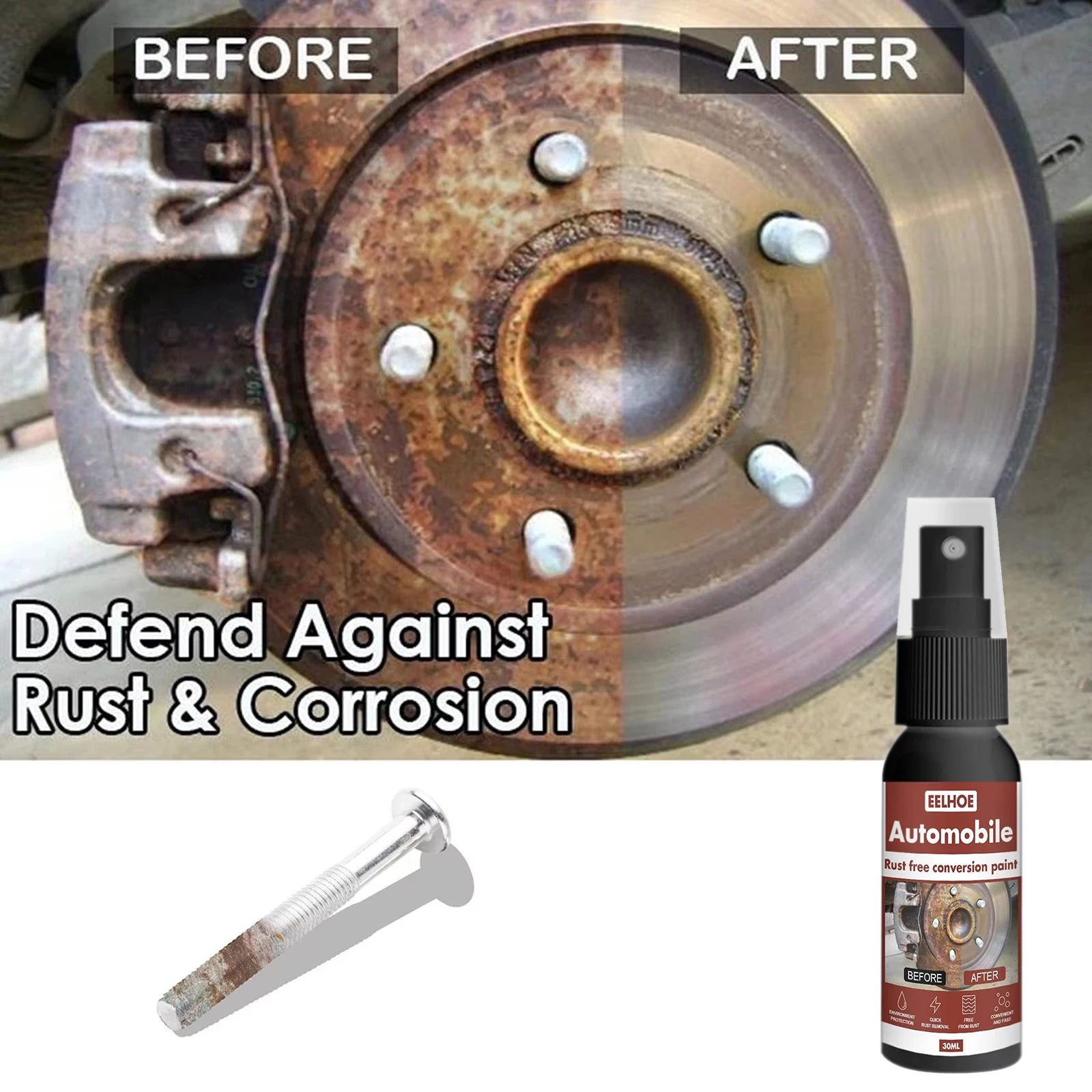 

30 мл средство для ухода за автомобилем, чистящий железный порошок, супер средство для удаления ржавчины, многоцелевой спрей для удаления ржавчины, хромированная краска для металлической поверхности