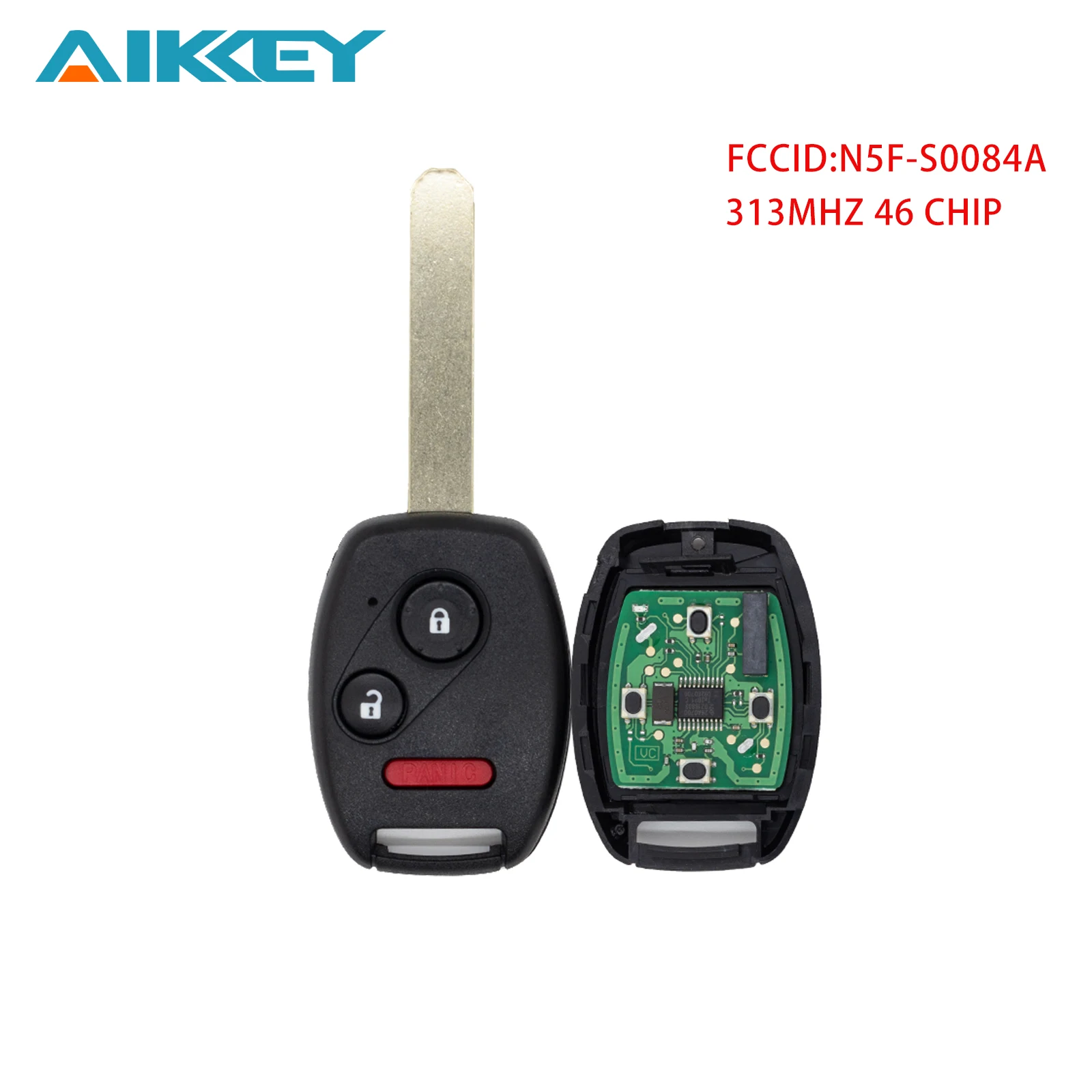 Car Remote Key Fob Case 313Mhz N5F-S0084A Transmitter Chip 46 for Honda Civic LX Odyssey LX  Acura RDX MDX 2006-2017