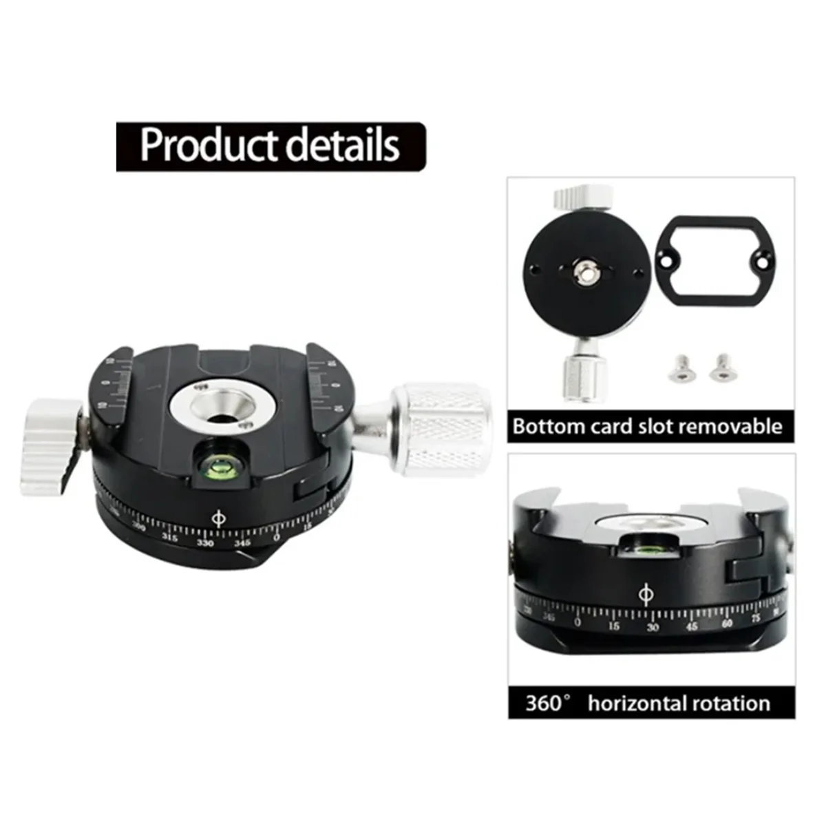 Вращающийся на 360 градусов панорамный зажим для DSLR-камеры, адаптер для быстрого крепления, быстросъемная пластина для камер Arca Swiss Point и WMAN