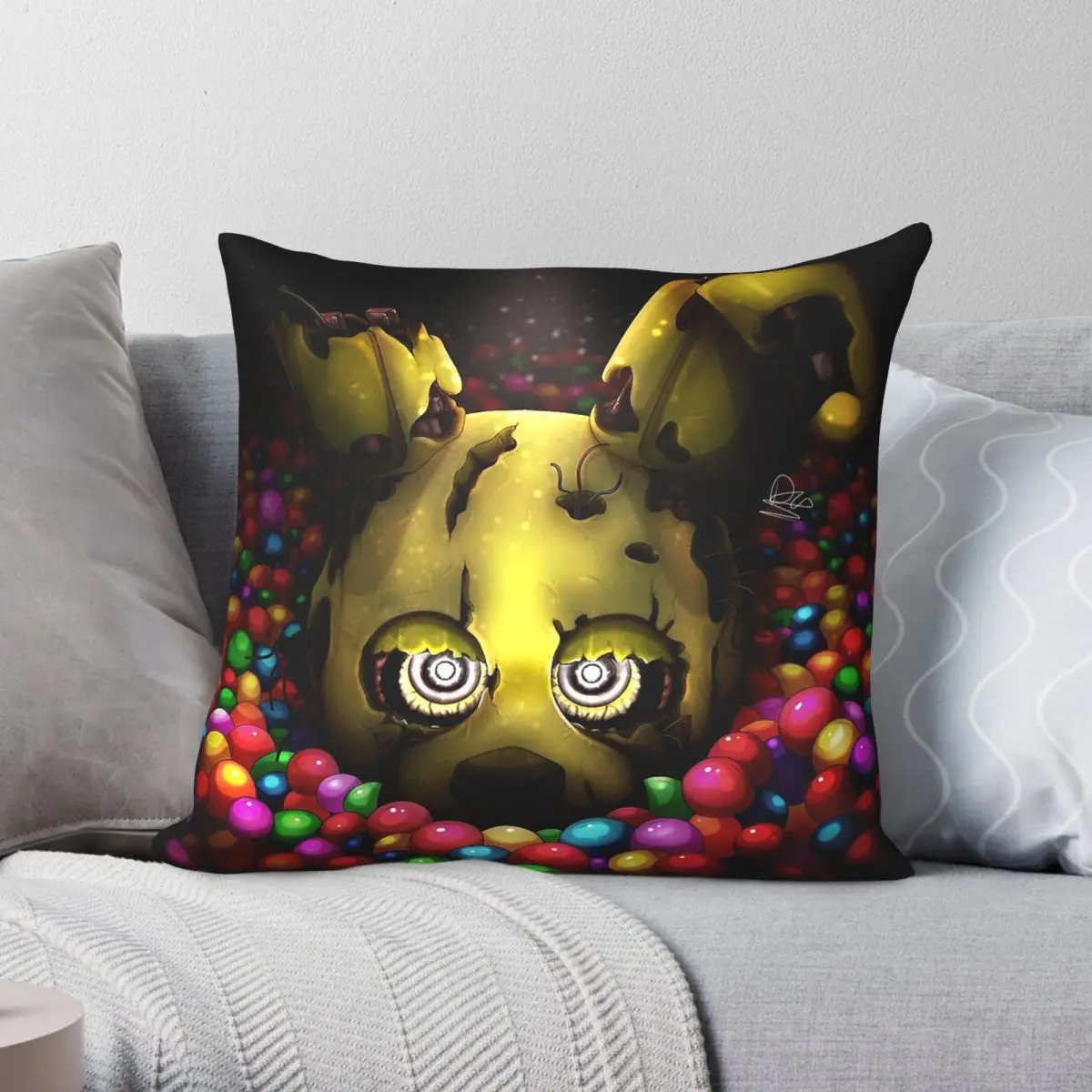 Funda de almohada cuadrada Spring Bonnie Into The Pit, de poliéster, lino, terciopelo, con cremallera creativa, decorativa, para sofá