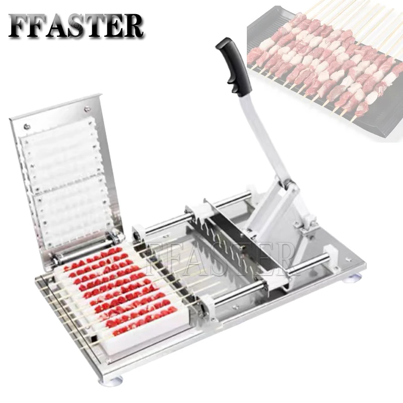 

Manual Meat Skewer Machine Skewer Kebab Maker Beef Pork Meat Barbecue Stringer String Machine BBQ Tool