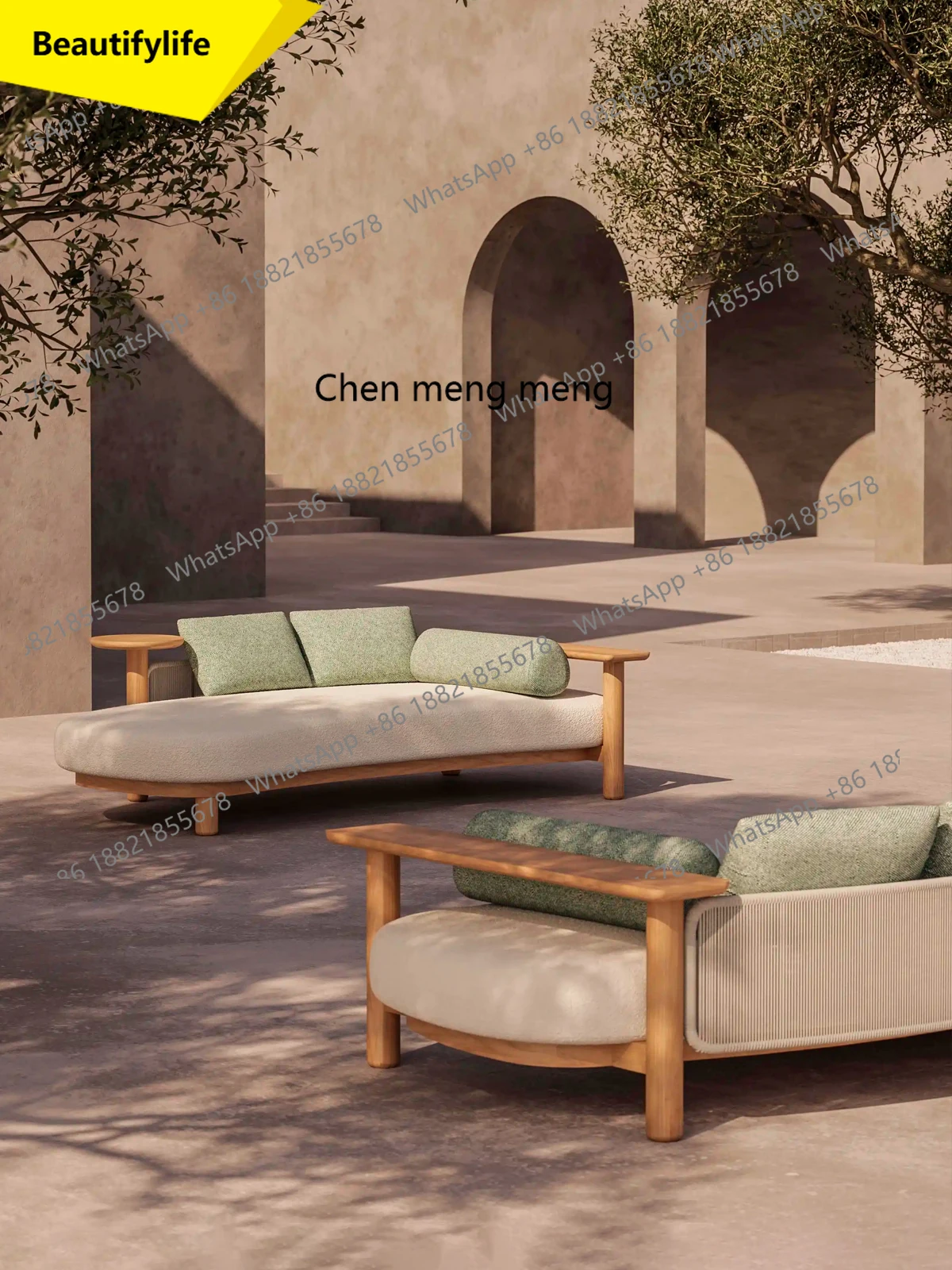 

X188 Уличный диван, чайный столик, комбинация из ротанга, массив дерева, двор, вилла, сад, бассейн, кровать, мебель