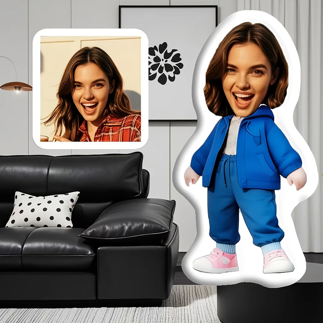 A Customized Youthful And Beautiful Photo Pillow - Creative Photo Customized Human-Shaped Pillow, a Must-Have Gift for Valentine