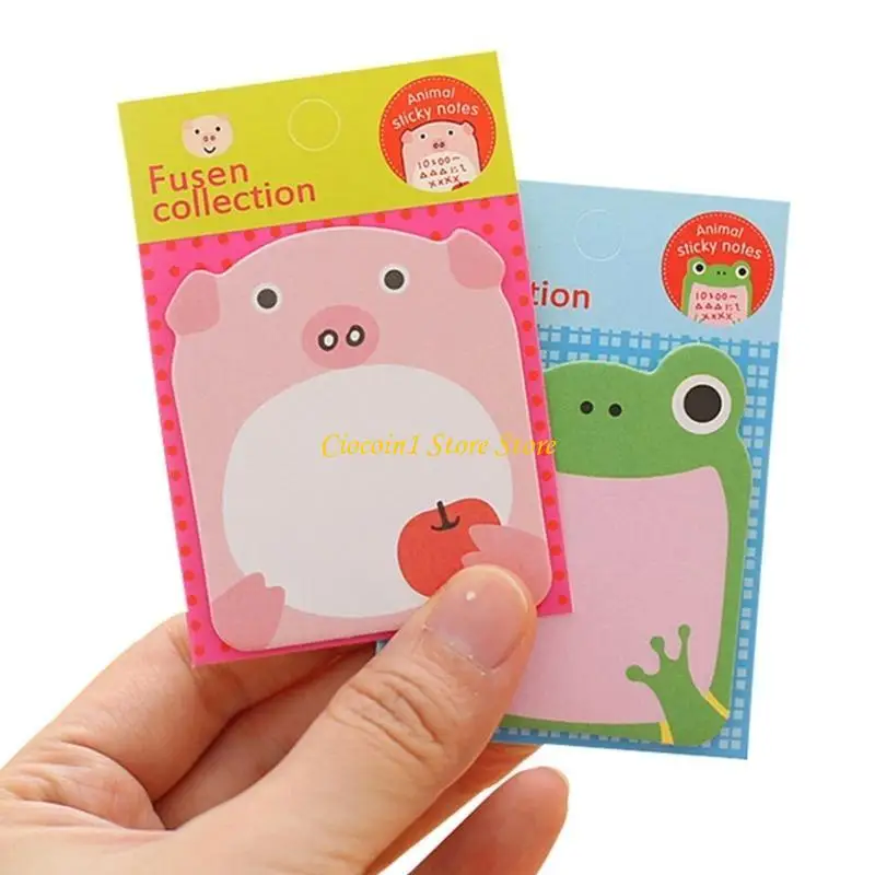 A3PC 10 PCS Lovely Stickier Motos Pad Cartoon Animal Stickier Note Note Note Pad para escuela