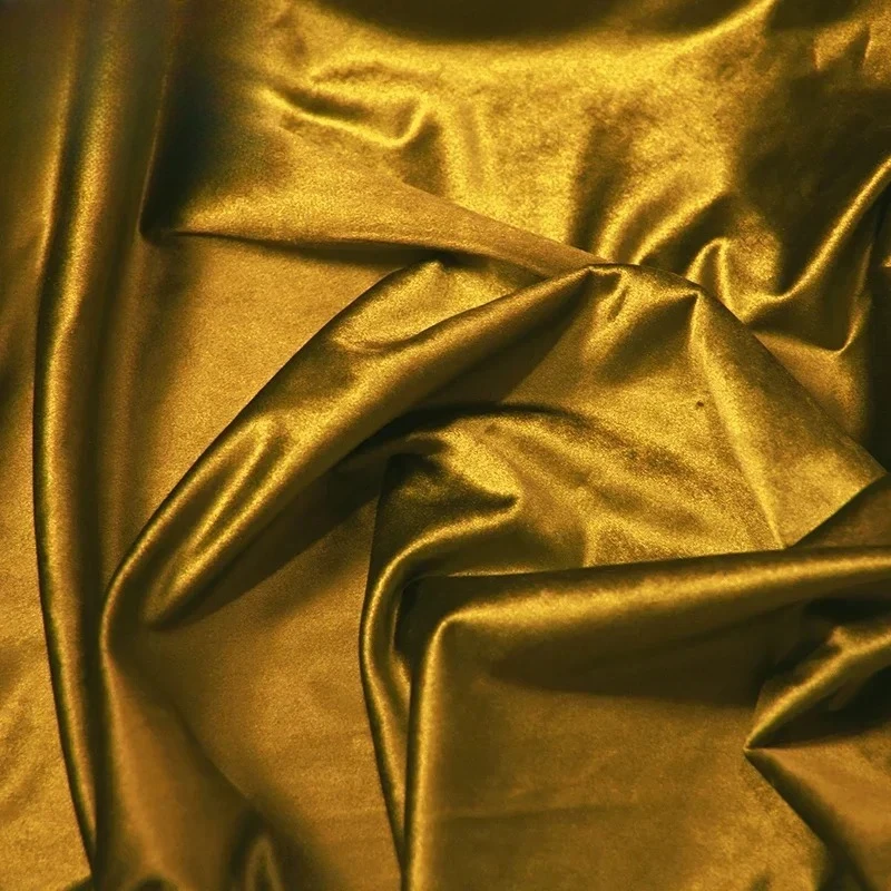 Luxury Pure Gold Velvet Blackout Curtains, European Nordic White Tulle Window Curtains for Living Room Bedroom Home Fashion