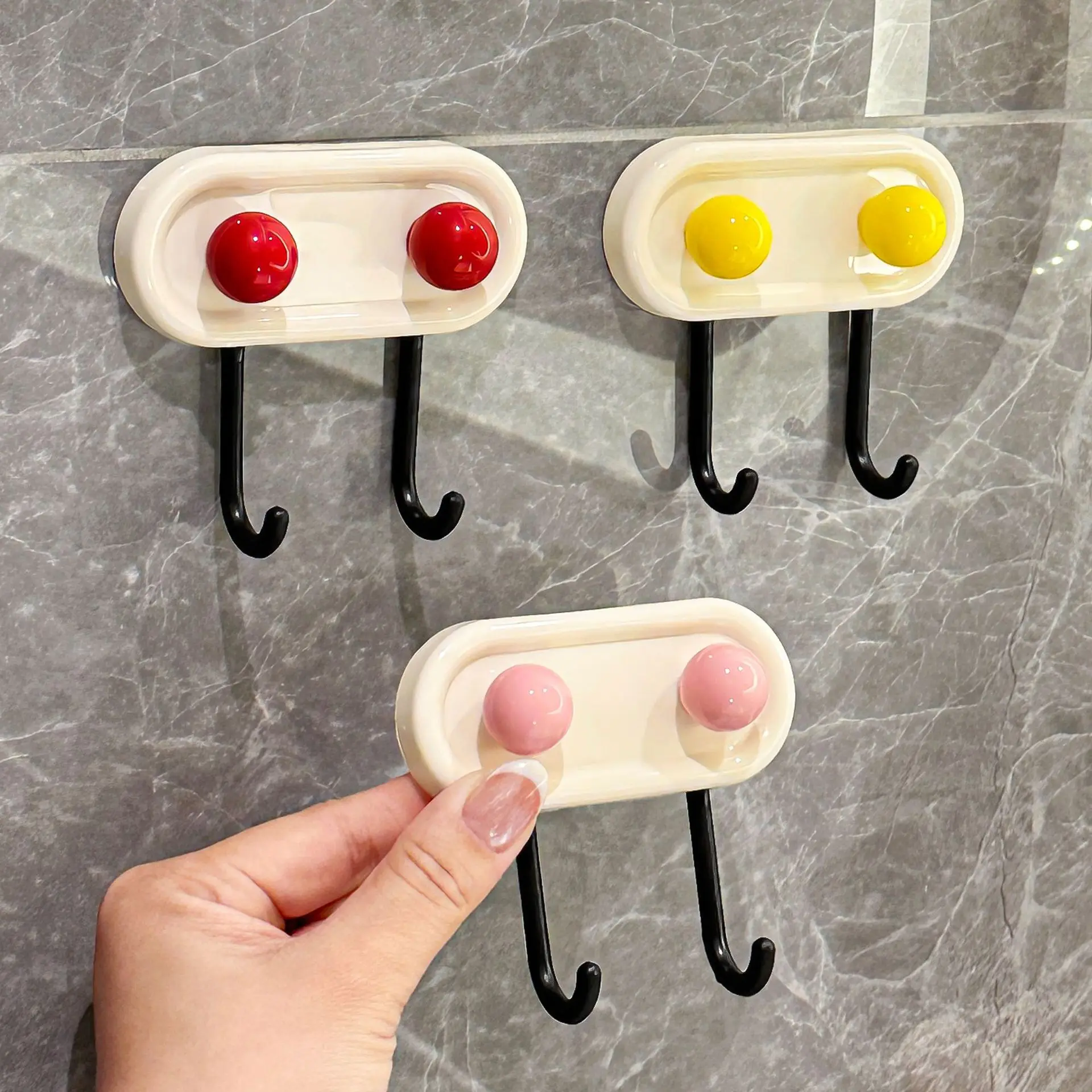CX dopamine hook, strong sticky, load-bearing bathroom, non-marking double-ended coat hook behind kitchen door