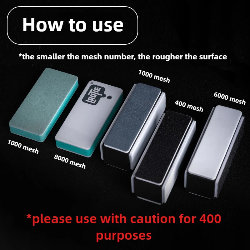 LAUTIE Polishing Block Flat Noodles Bar Sandpaper Mirror Polishing EDC Double-sided Polishing Tabletop Toy Maintenance Kit