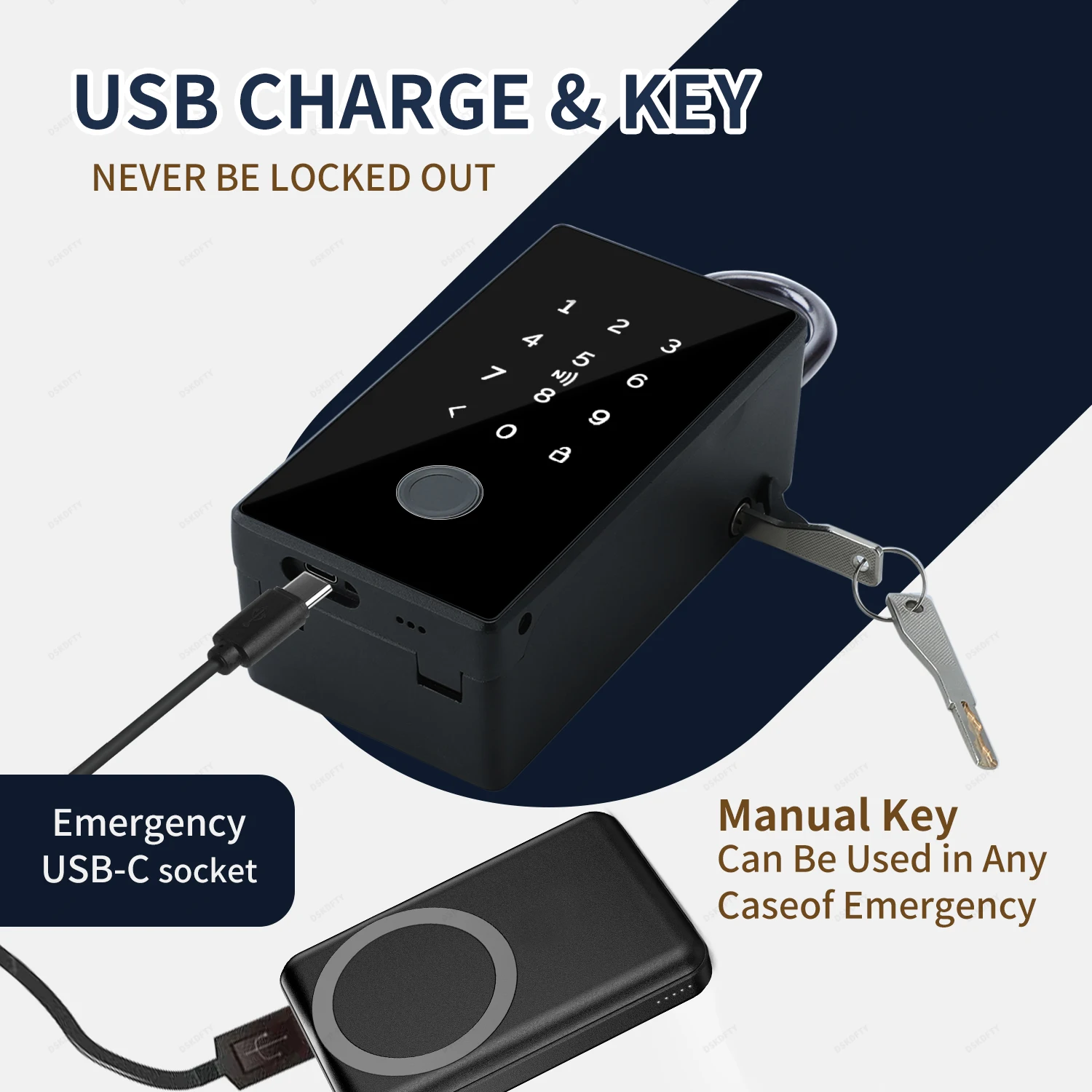 Waterproof Key Safe Box Smart Fingerprint Storage Secret Key Safety Box Tuya or TTlock App Bluetooth to WiFi Hub Unlock Padlock