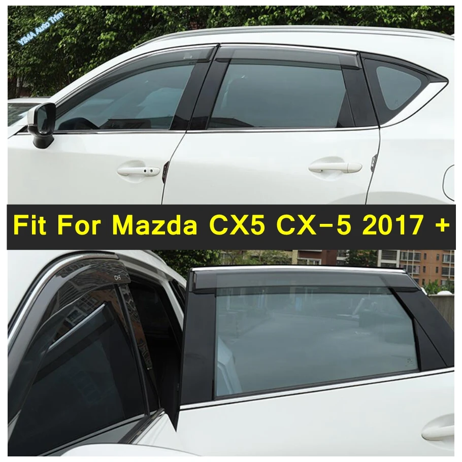 Lapetus Car Side Window Shield Deflectors Awning Trim Dedicated Sun Guard Cover Rainshield Fit For Mazda CX5 CX-5 2017 - 2022