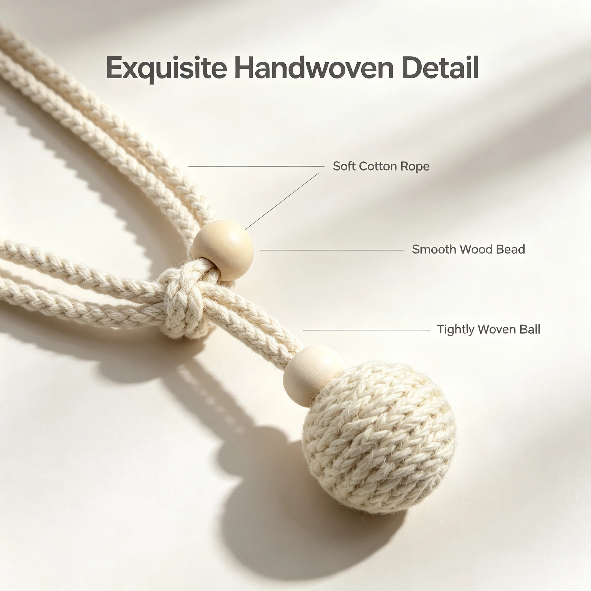 2Pcs Boho Chic Handwoven Ball Curtain Tieback - Modern Polyester Holdback for Home Decor Accessory
