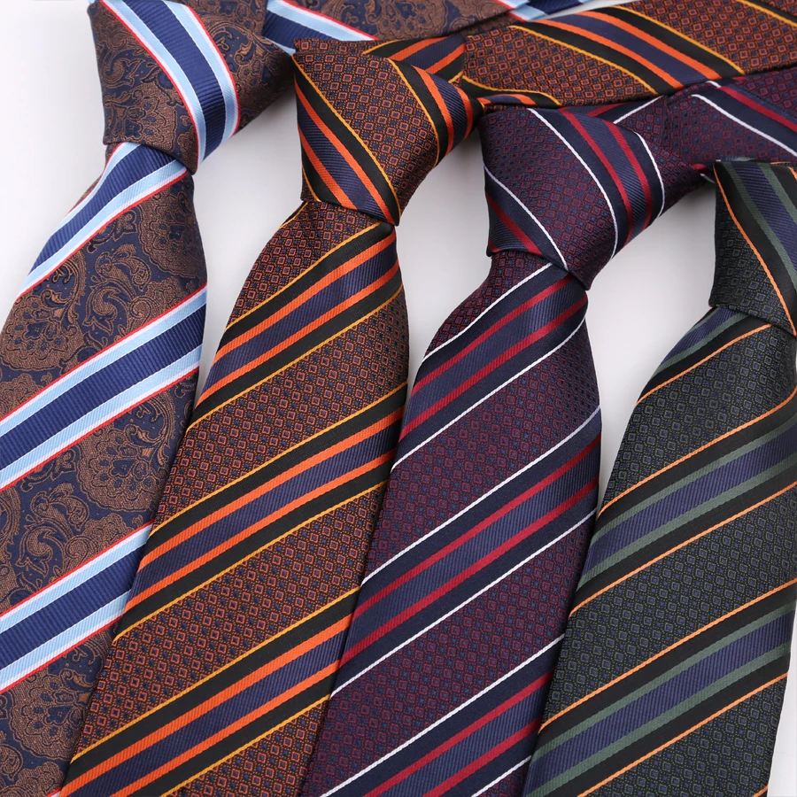 

Роскошный мужской галстук 8 см в полоску с узором пейсли для мужчин, жених, жаккардовый тканый галстук для деловой свадьбы, вечеринки