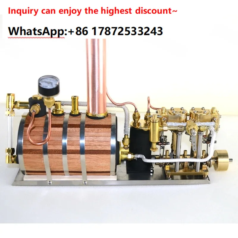 Double cylinder reciprocating steam turbine power unit single vertical horizontal boiler view 3