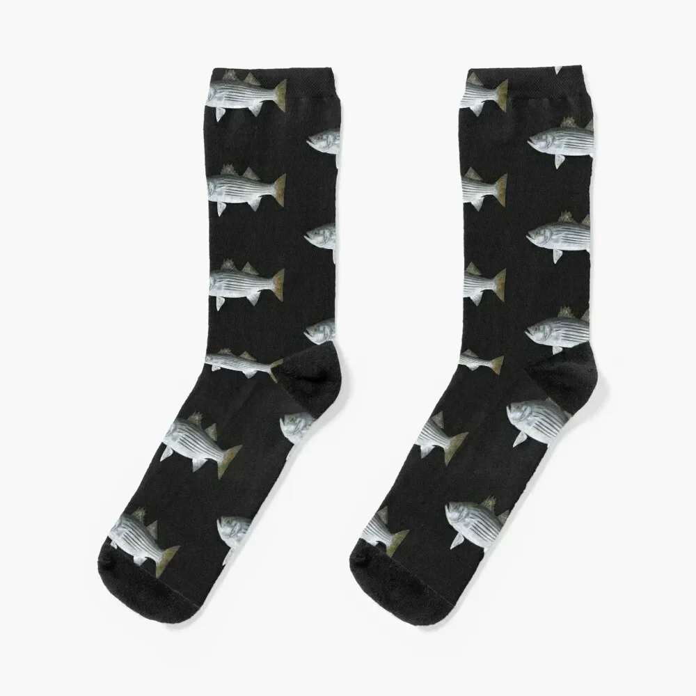 

Striped Bass (Morone saxatilis) Socks Rugby basketball designer brand short Socks Men's Women's