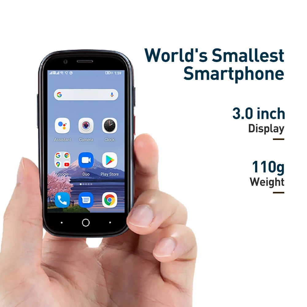 Unihertz Jelly 2 Mini Smartphone Android 11 Helio P60 Octa Core 6GB 128GB 3.0 Inch Smallest Phone 16MP 2000mAh Fingerprint NFC