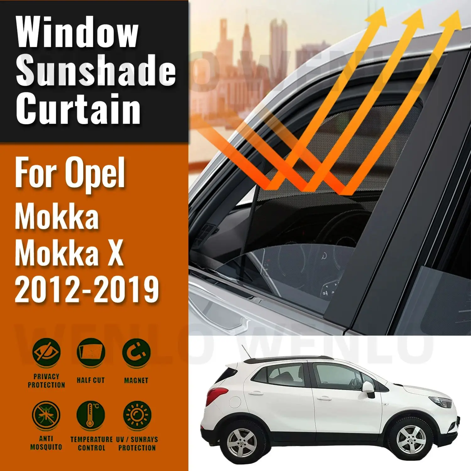 

For Opel Mokka X 2012-2019 Magnetic Sun Shade Car Sun Visor Front Windshield Curtains Summer Window Sunshade Auto Accesorries