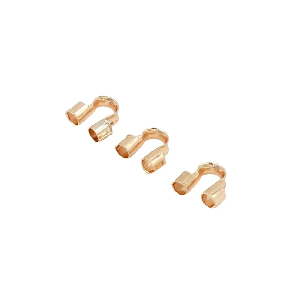 100Pcs U Shape Wire Guards for Jewelry Making Copper Rust-proof Wire Protectors Loops 14/18K Gold Plating Easy To Use