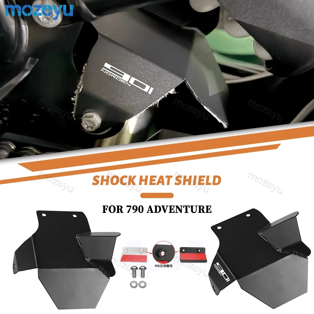 

Motorcycle Parts For Husqvarna 901 Norden 2022-2025 2026 90 ADV 890 Adventure R Rear Shock Heat Shield Exhaust Pipe Protection