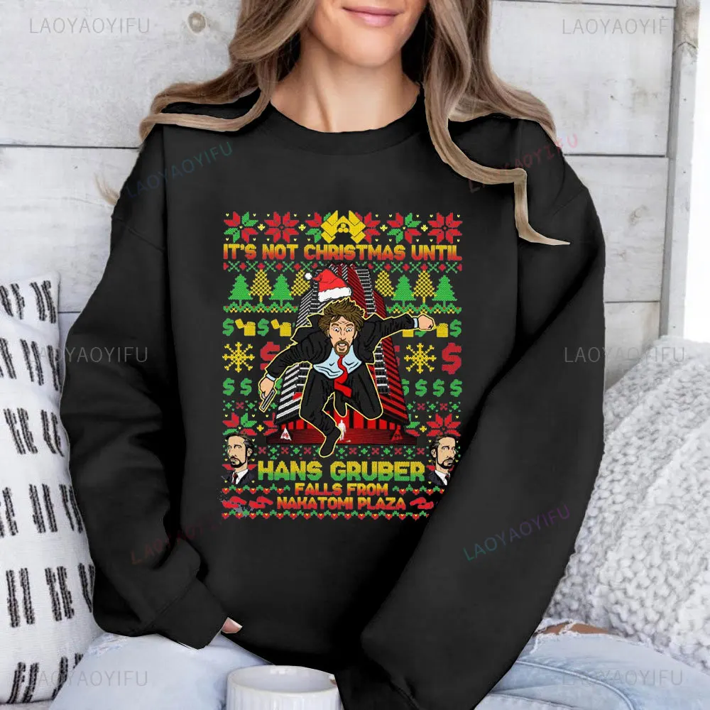 Hans Gruber Die Hard Ugly Christmas Sweater Hans Gruber Nakatomi Plaza Hoodie Christmas Movie Family Christmas Party Sweatshirt