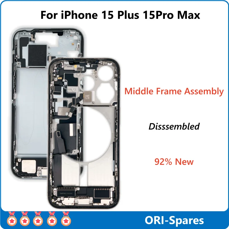 95-neuf-chassis-intermediaire-demonte-avec-haut-parleur-connecteur-de-charge-et-connecteur-bluetooth-pour-iphone-15-pro-max-15-plus