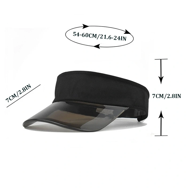 2022 Anti-UV Transparent Empty Top Summer Sun Hat Plastic PVC Women Men Fashion Visor Caps Outdoor Sport Bicycle Sunshade Hat