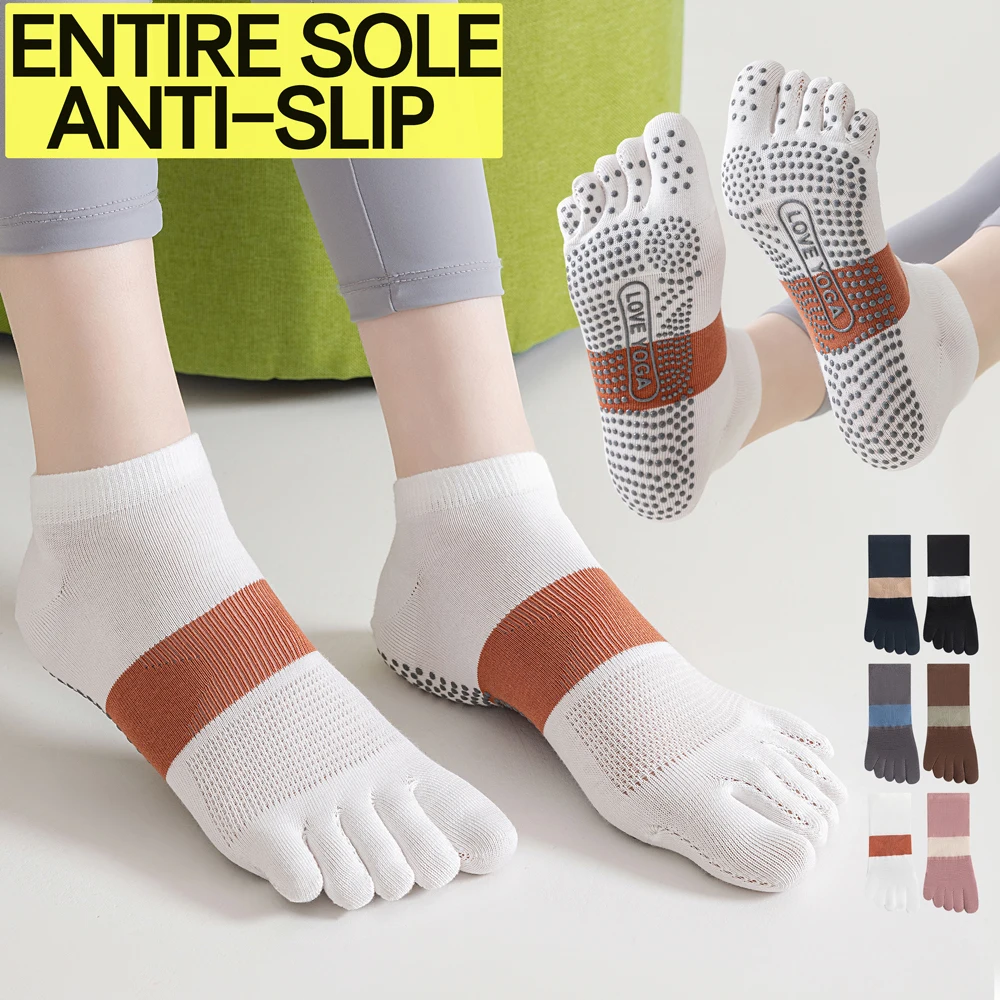 

1/3/6 PAIRS Non-Slip Yoga Socks for Women Lightweight Mesh Five Toe Grip Socks Summer Thin Professional Pilates Workout Socks