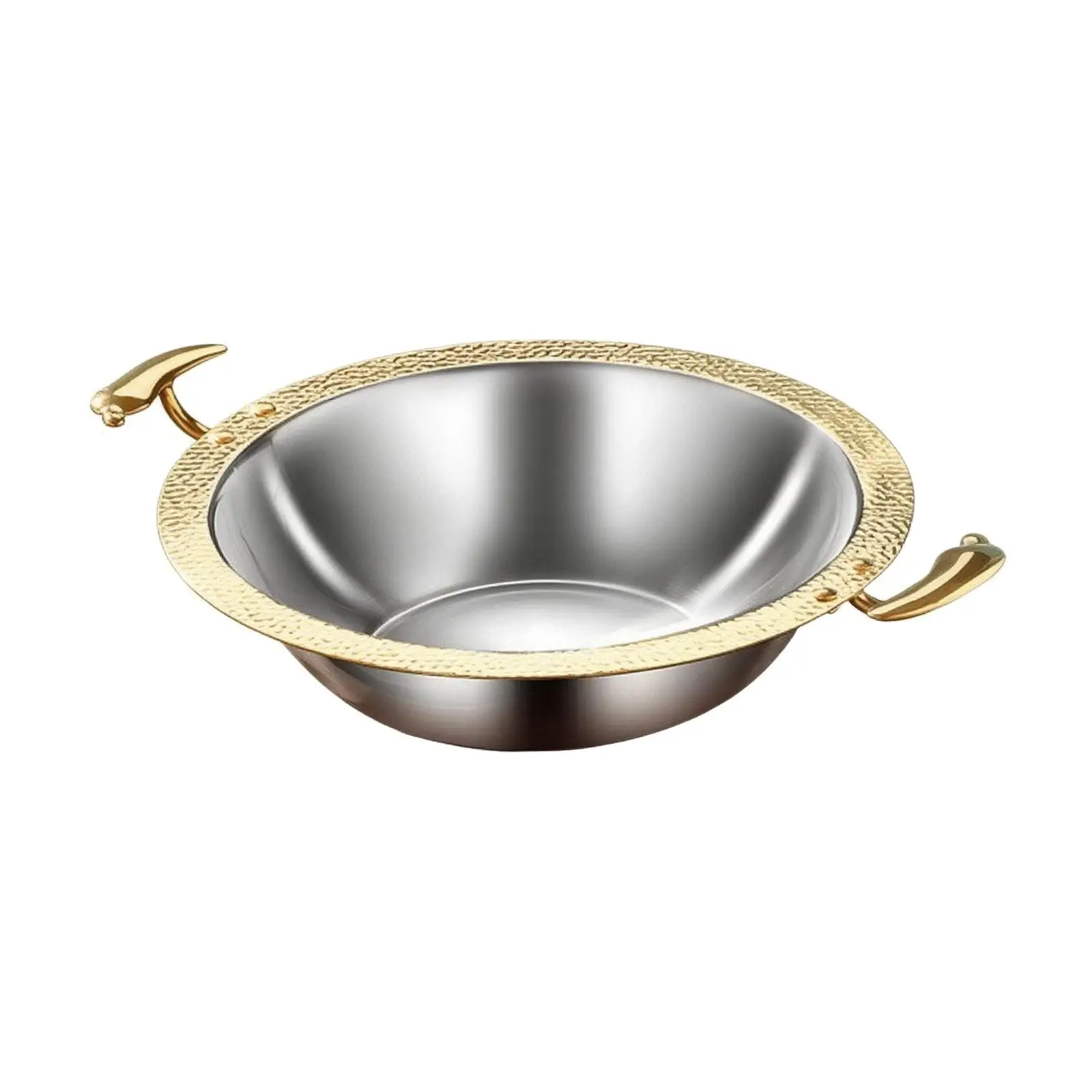 Shiny Gold Trim Cooking Pot for Versatile Meal Prep with Secure Handles for Electric Coil Stove