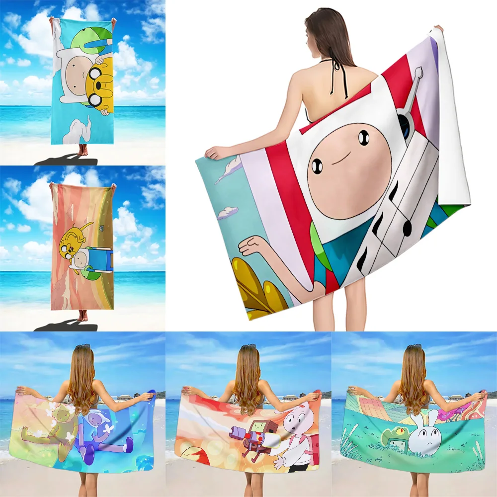 

Anime A-Adventure Time Beach Towel Microfiber Sand Free Quick Dry Soft Sandproof Pool Towels Gift for Women Travel