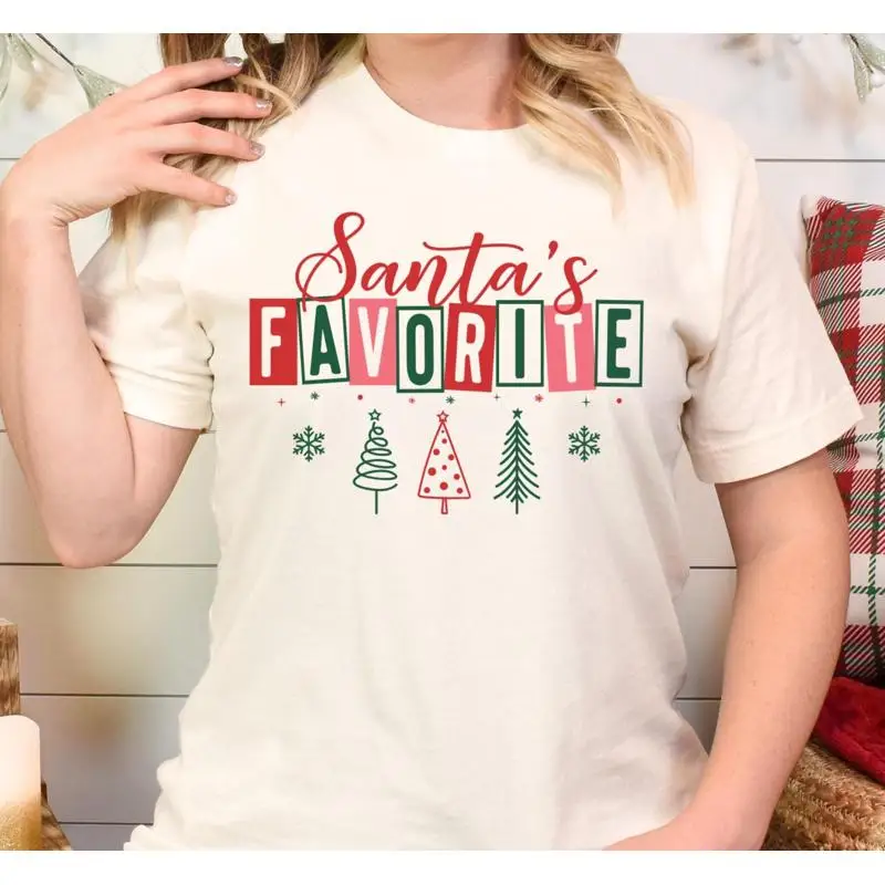 

Santa'S Favorite T Shirt Retro Christmas Funny Xmas Holiday Party For