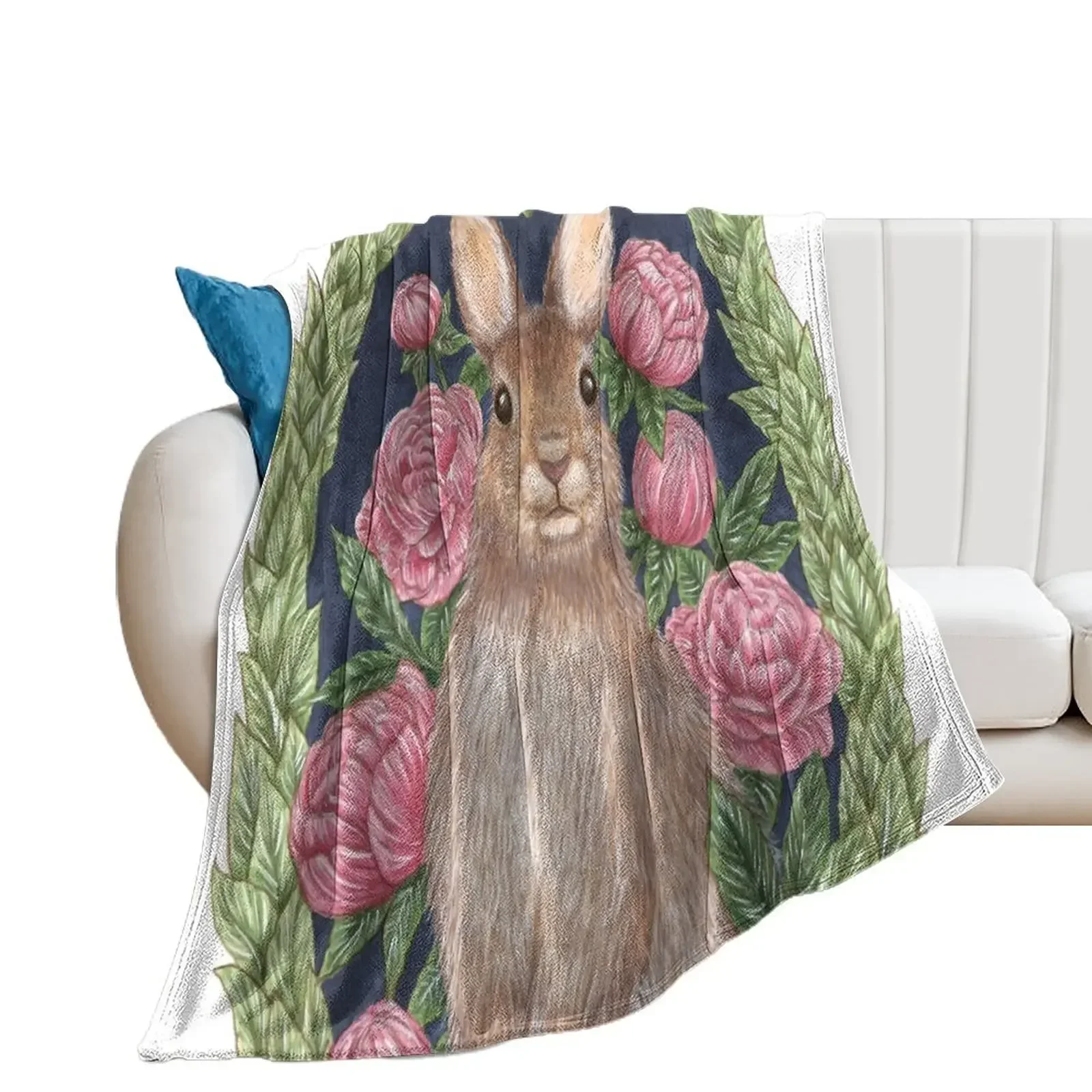 

Mr. Bun Bun Throw Blanket Picnic for winter Luxury St Decoratives Blankets