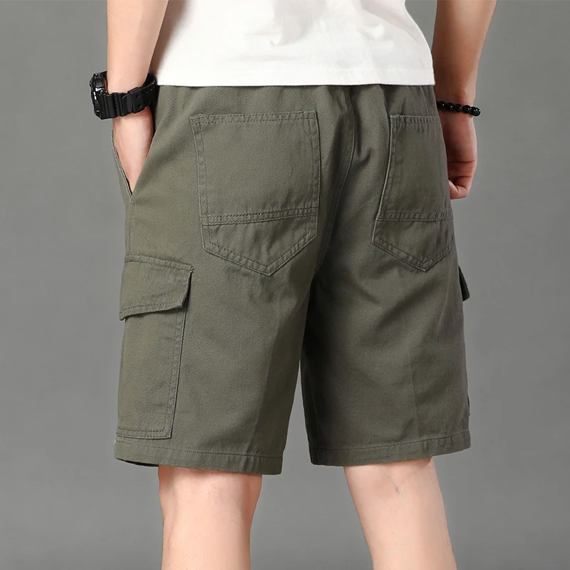 Pantaloni da lavoro estivi casual a gamba dritta allentata Pantaloni a tubo dritto in cotone di marca Youth Faion da cinque sette pollici alla moda