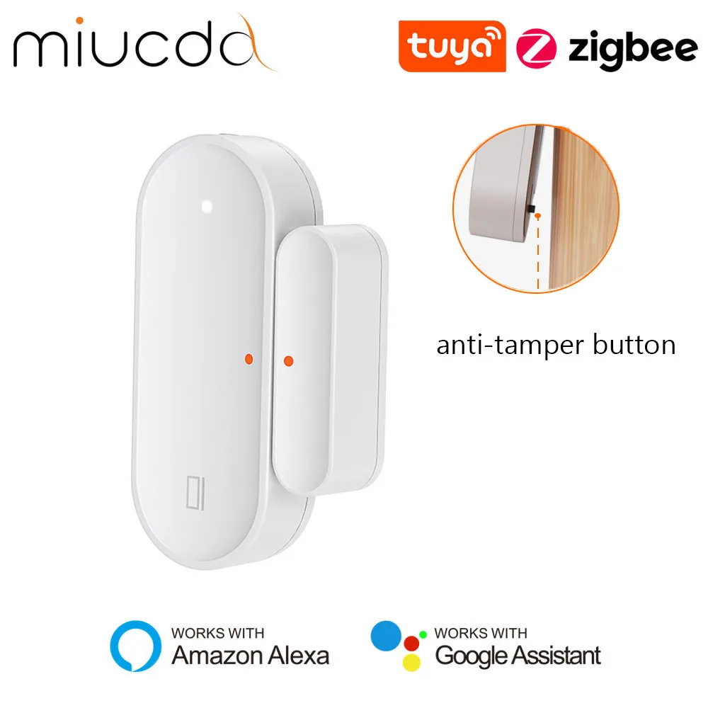 miucda tuya zigbee sensor de porta inteligente seguranca da porta do assaltante sensor casa alarme seguranca app para alexa google casa 01