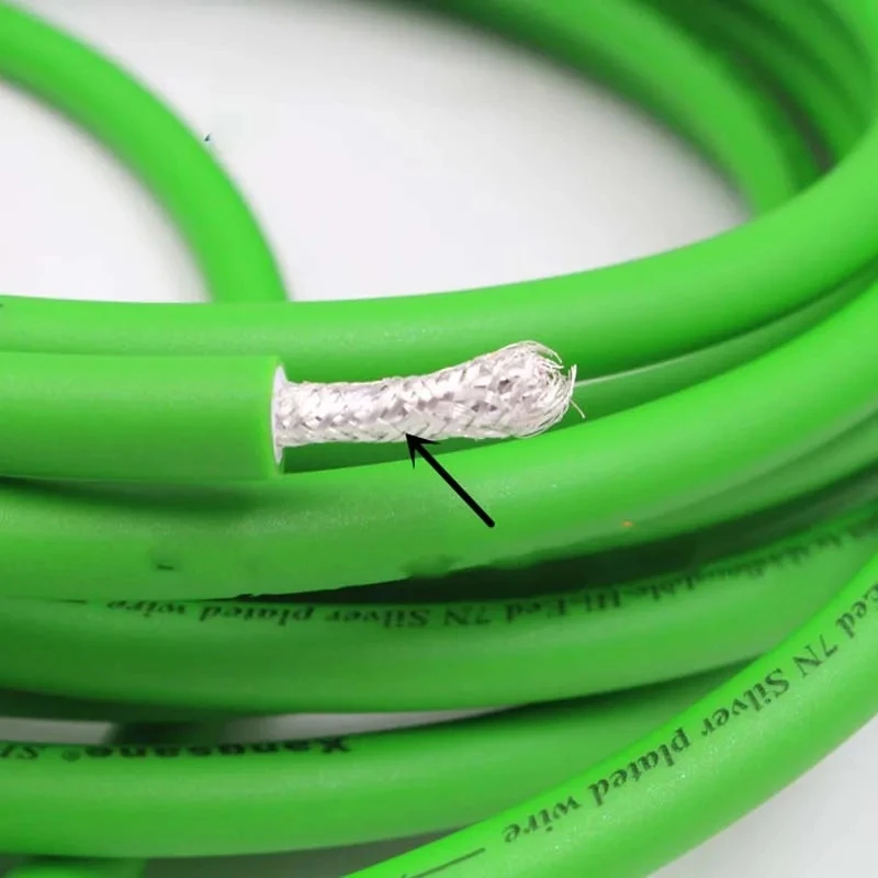 7N OCC ชุบเงินไข้สายสัญญาณ double core สายสัญญาณเสียงไฮไฟจํานวนมากสาย double SHIELD