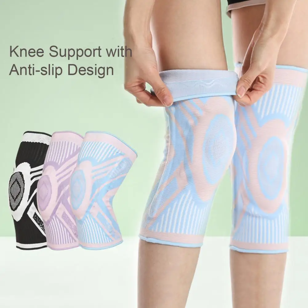 

Knee Support with Anti-slip Design Anti-slip Knee Compression Sleeve for Athletes Women Pain Relief Protector for Running