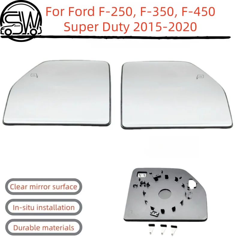 For Ford F‑250, F‑350, F‑450 Super Duty 2015‑2020 Rearview Mirror Glass With Heating.