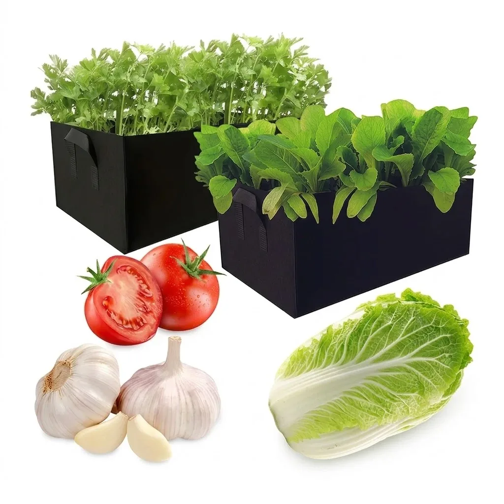 Non Woven Felt Growing Bag Square Felt Growing Bucket Perfect For Multi Functional Vegetable Plant Growth And Outdoor Use