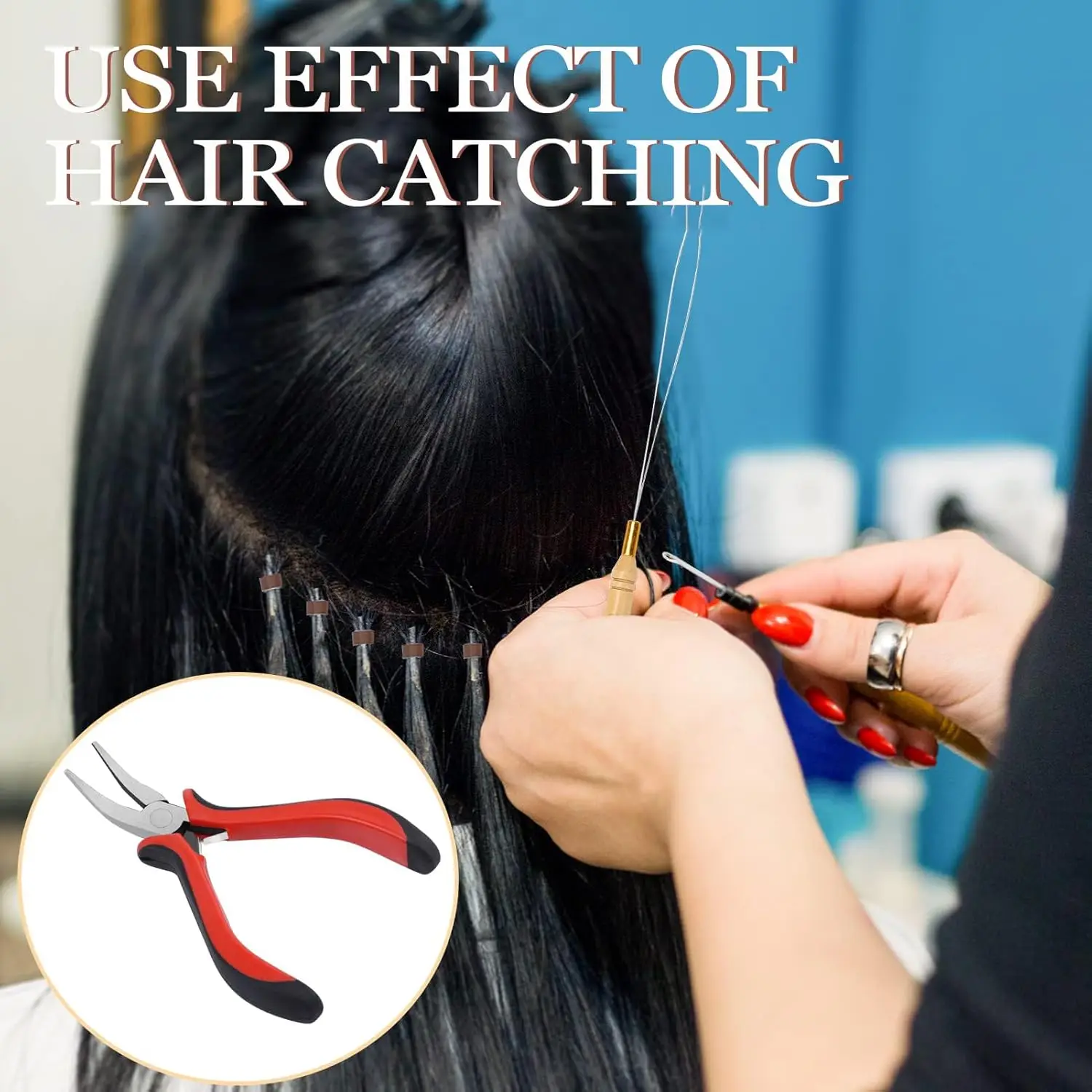 عبوة واحدة من كماشة حلقية صغيرة احترافية للجنسين أداة إزالة وصلات الشعر لربط قطع الشعر وإزالة اللحمة