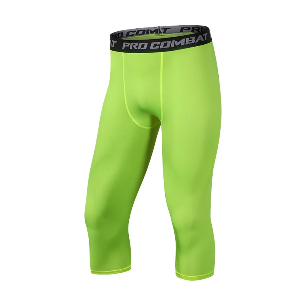 Pantalones deportivos de compresión para hombre, mallas de secado rápido para correr, entrenamiento Fitness, hasta la pantorrilla