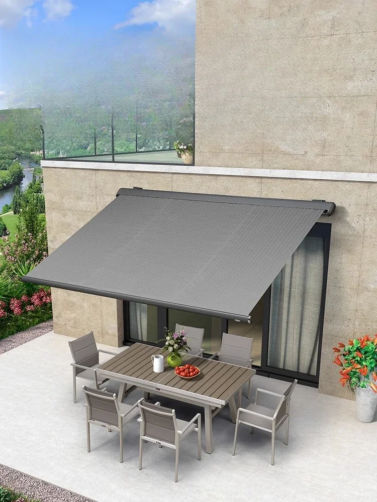 Aluminum alloy canopy awning outdoor folding sun protection rain protection courtyard awning