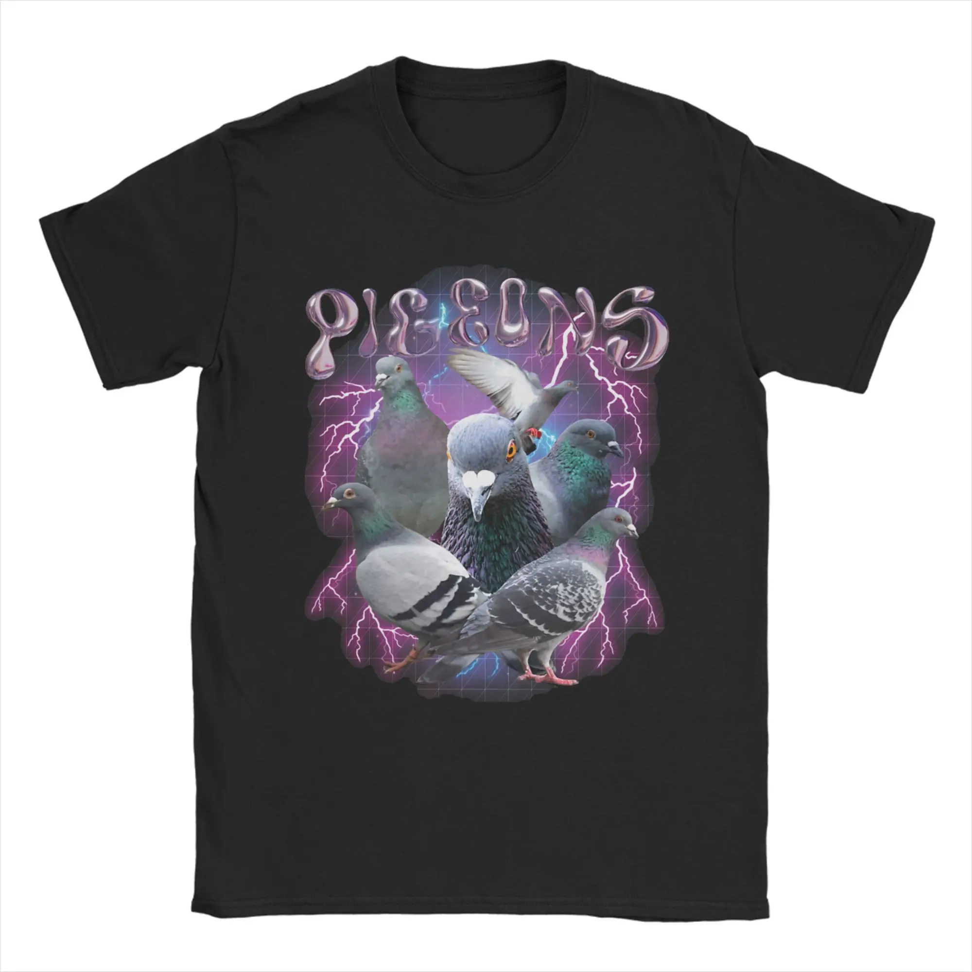 Priting PIGEON BOOTLEG Tshirts Men's Round Neck Short Sleeve Tops  Cotton Summer Tops