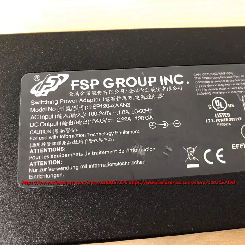 Genuine FSP FSP120-AWAN3 54V 2.22A 120W AC Switching Power Adapter For Hikvision DAHUA Video Recorder POE Power Supply Charger